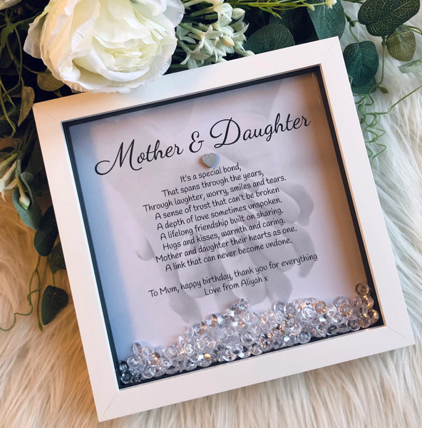 Mother and daughter verse frame with personalised line