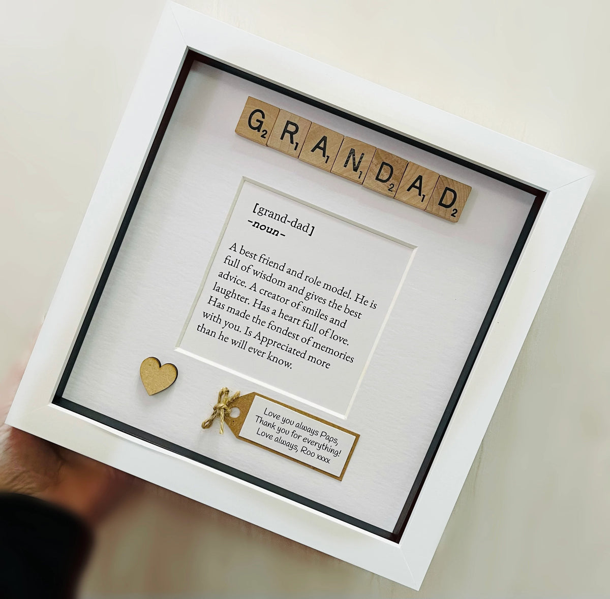 Juliana Grandad Mirrored Words Photo Frame - Holds 6x4 Inch Photo, Freestanding