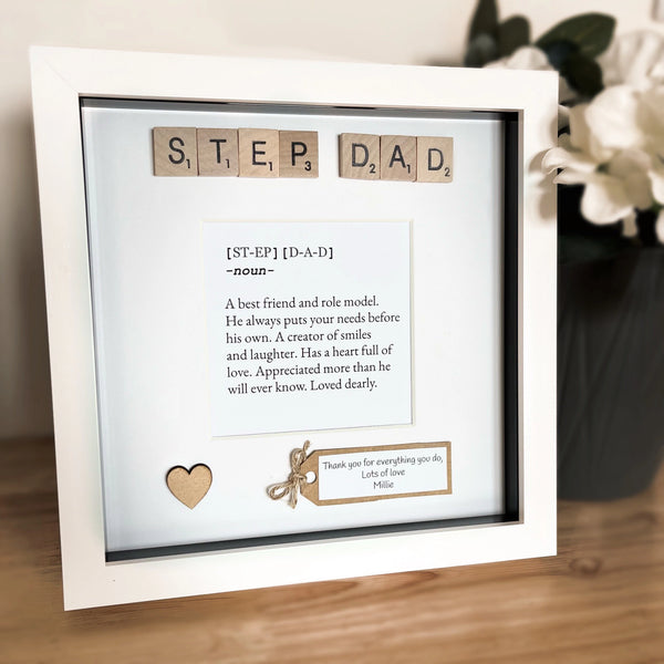 Personalised Step Dad meaning frame. Step Dad gift.