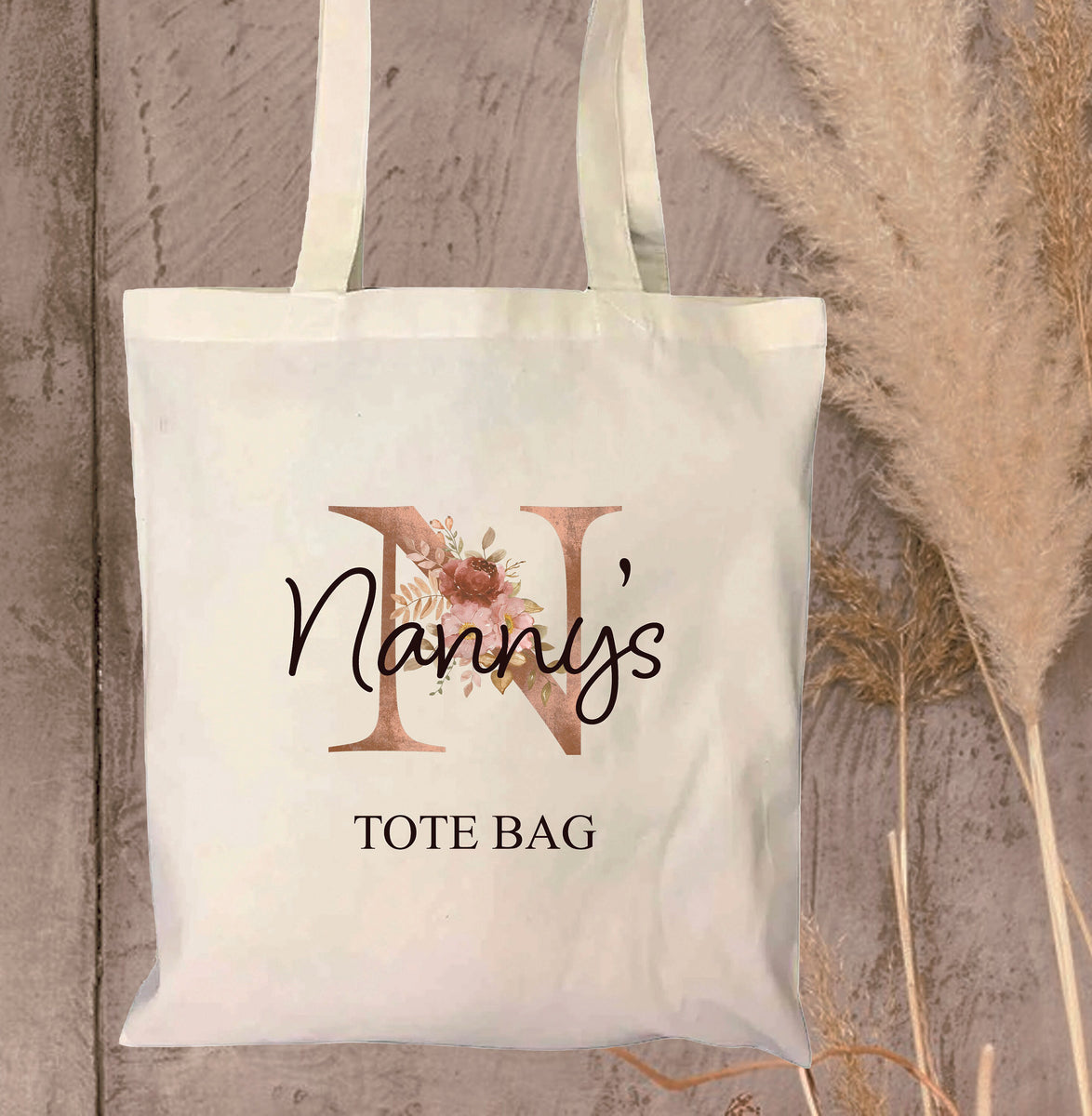 Personalised Grandparent initial tote bag