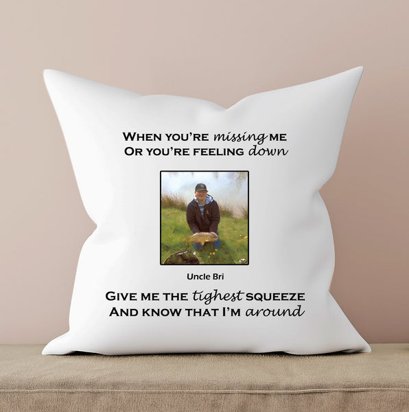 Remembrance photo cushion with poem