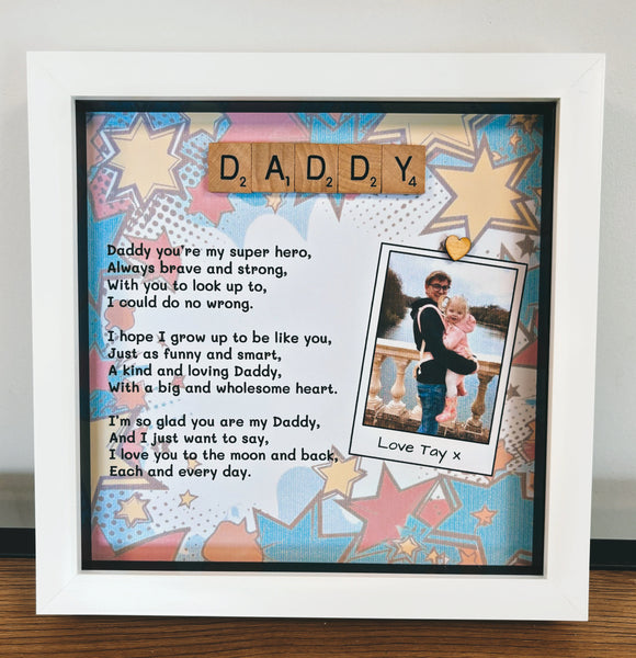 Personalised Daddy photo frame. Daddy gift. Fathers day gift.