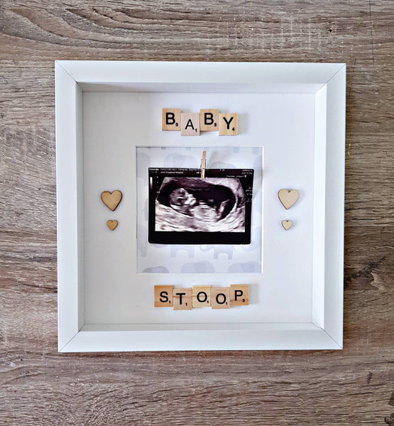 Baby scan frame. Personalised new baby frame