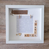 Auntie and niece frame with personalised tag