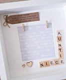 Auntie and niece frame with personalised tag