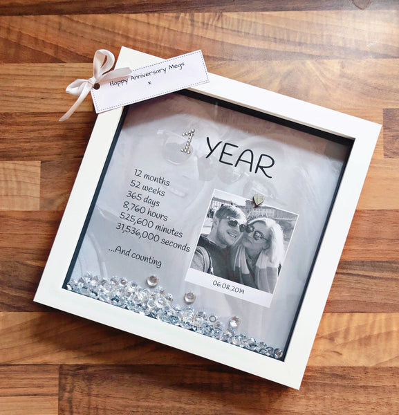 Personalised First anniversary frame. 1 year anniversary gift. First anniversary frame. 1 year anniversary gift