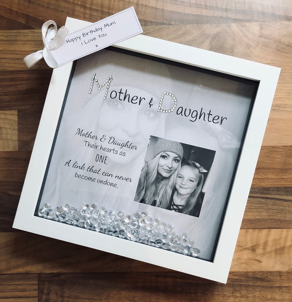 Personalised Mother & Daughter Photo Frame. Box Frame Mother. Daughter Frame. Mum Gift