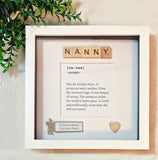 Personalised Nanny frame. Nan frame. Nana frame. Grandma frame. Nana meaning frame.