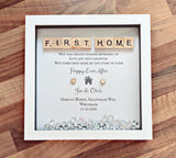 Personalised New Home First home gift. New home frame. First home frame.