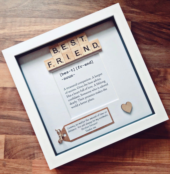Best friend meaning frame. Personalised friend gift.