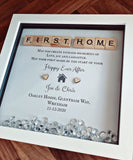 Personalised New Home First home gift. New home frame. First home frame.