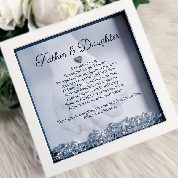 Father and daughter verse frame with personalised line message. Father gift. Dad gift. Daughter gift.