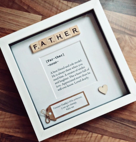 Father meaning frame. Personalised father frame. Dad gift.