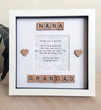 Personalised Grandparents verse frame. Grandparent gift. Nana gift. Grandad gift.