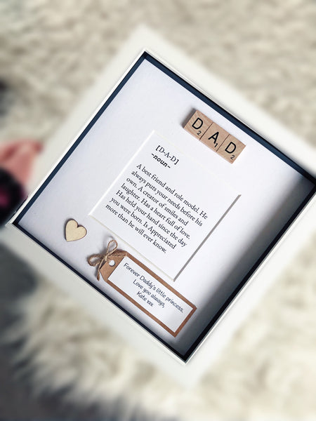 Personalised Dad meaning frame. Dad gift. Fathers day gift.