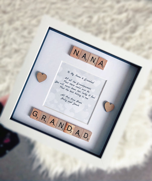 Personalised Grandparents verse frame. Grandparent gift. Nana gift. Grandad gift.