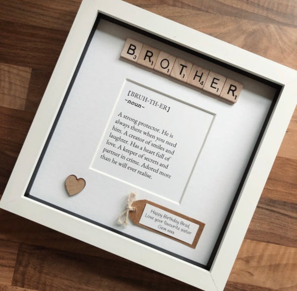 Personalised Brother meaning frame. Custom brother gift.