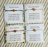 Teacher sunflower poem bracelet