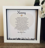 Personalised Nanny Poem Frame