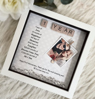 Personalised Anniversary frame in Hours, Minutes, Seconds.