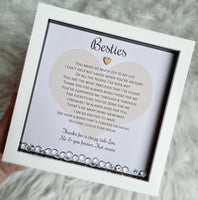 Personalised Besties poem frame