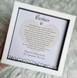 Personalised Besties poem frame