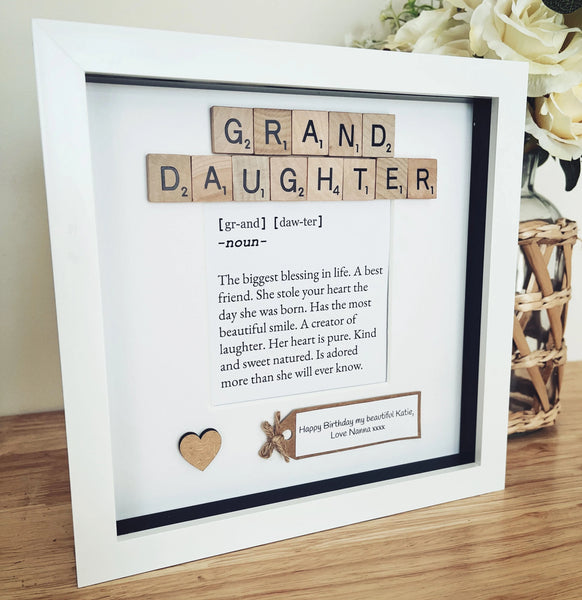 Personalised Granddaughter meaning frame