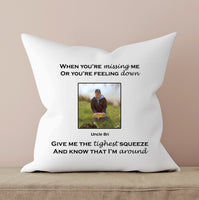 Remembrance photo cushion with poem