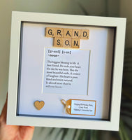Personalised Grandson meaning frame