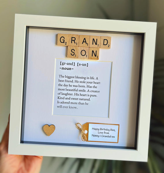 Personalised Grandson meaning frame