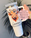 Personalised highland cow 40oz tumbler