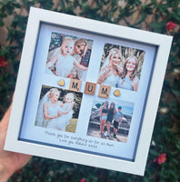 Mum 4 photo gift - Personalised 3D Frame Present