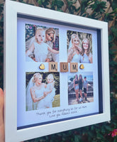 Mum 4 photo gift - Personalised 3D Frame Present