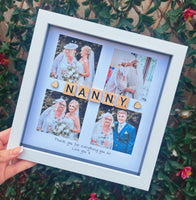 Nanny 4 photo gift - Personalised 3D Frame Present