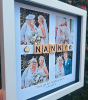 Nanny 4 photo gift - Personalised 3D Frame Present