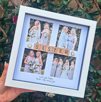 Sister 4 photo gift - Personalised 3D Frame Present