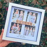 Sister 4 photo gift - Personalised 3D Frame Present