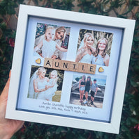 Auntie 4 photo gift - Personalised 3D Frame Present