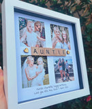 Auntie 4 photo gift - Personalised 3D Frame Present