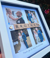 Brother 4 photo gift - Personalised 3D Frame Present