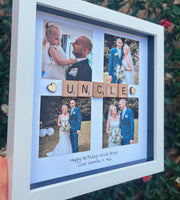 Uncle 4 photo gift - Personalised 3D Frame Present