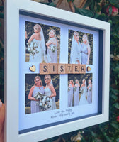 Sister 4 photo gift - Personalised 3D Frame Present