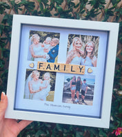 Family 4 photo gift - Personalised 3D Frame Present
