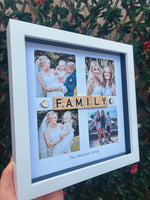 Family 4 photo gift - Personalised 3D Frame Present