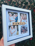 Family 4 photo gift - Personalised 3D Frame Present