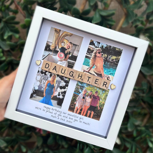 Daughter 4 photo gift - Personalised 3D Frame Present