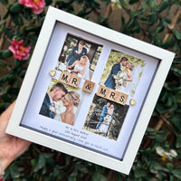 Mr & Mrs 4 photo gift - Personalised 3D Frame Present