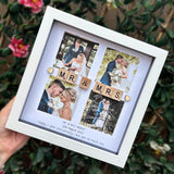Mr & Mrs 4 photo gift - Personalised 3D Frame Present