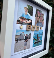 Son  4 photo gift - Personalised 3D Frame Present