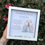 Personalised pebble art remembrance frame - Staircase to heaven gift.